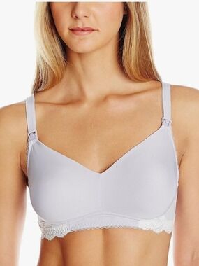 Cake Lingerie Plum Melba Nursing Bra 34D Wireless Maternity Bra Lilac Lace NEW